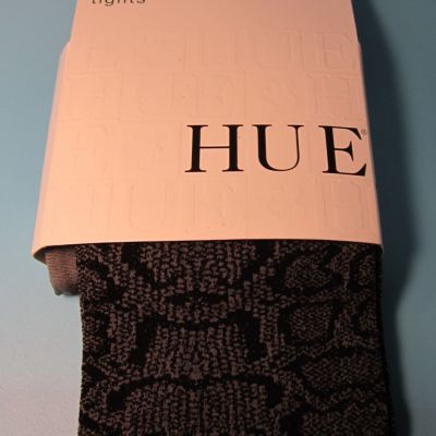 NWT HUE - Tights Size M/L  WT 165-200 LBS  Black / Grey Pattern